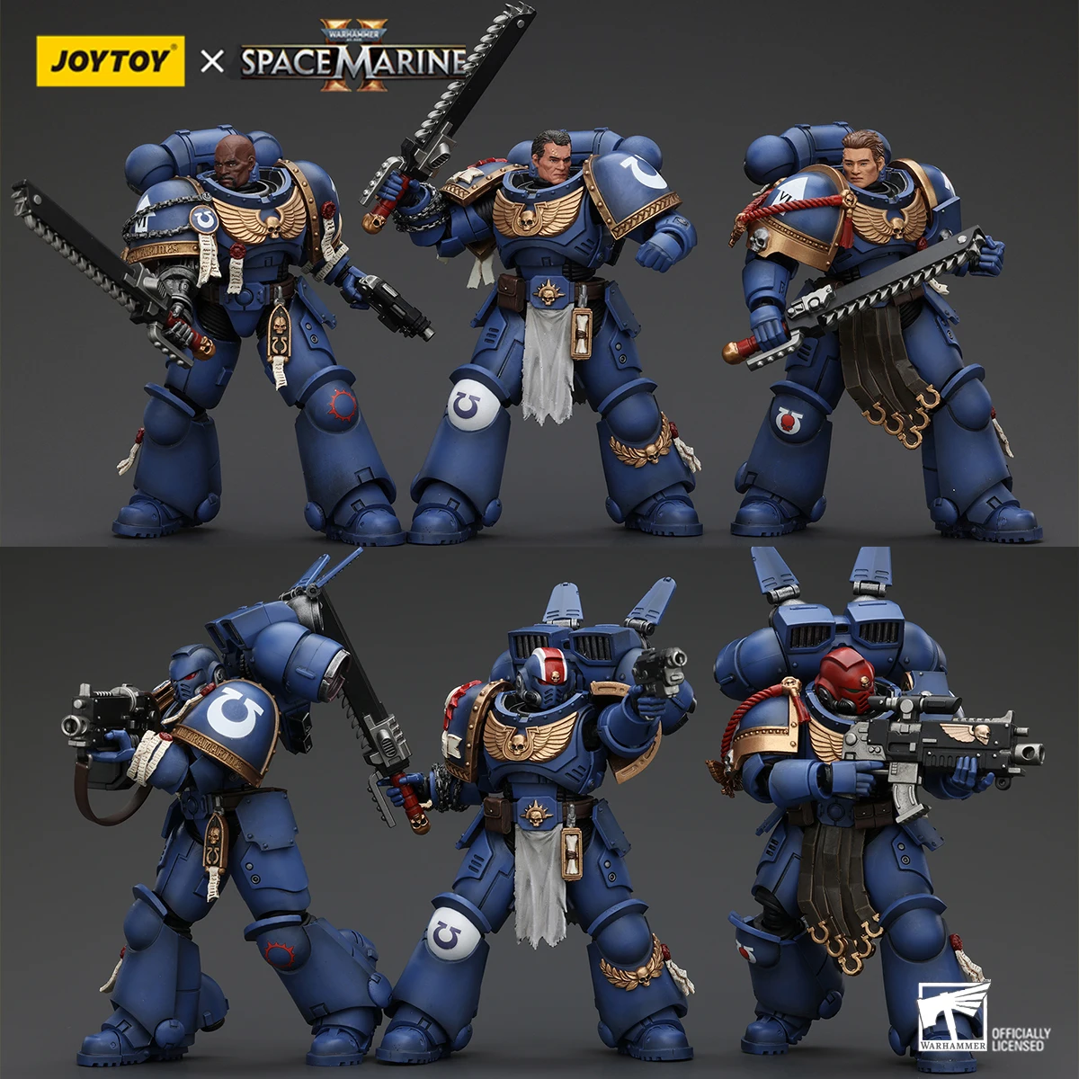 Joytoy warhammer 40k figura de ação uitramarines tenente zumbido figura gadriel irmão chahairon conjunta estatueta móvel modelo brinquedo