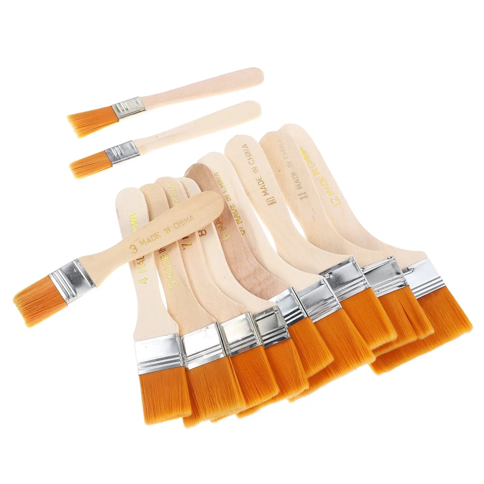 Paint Brush Flat Wooden Penholder DIY Graffiti Paintbrush Painting Child