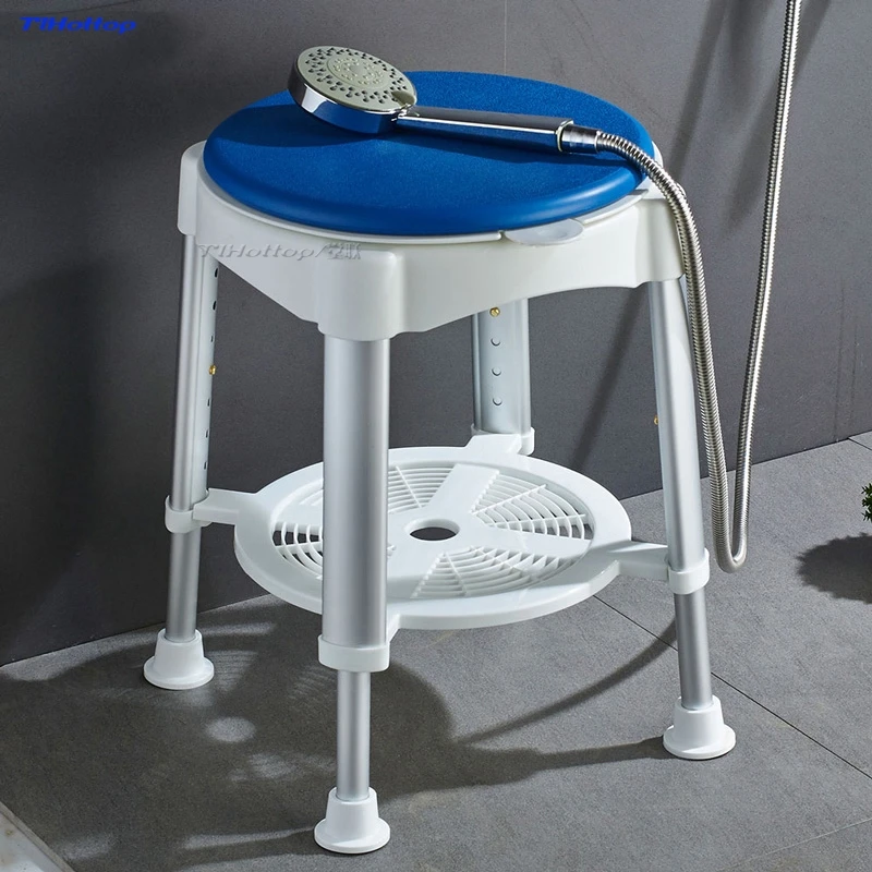 Tlhottop Bath Stool With Padded Rotating Seat Round Bath Stool With Adjustable  Showering for Elderly Seniors or Injured YJ-2053