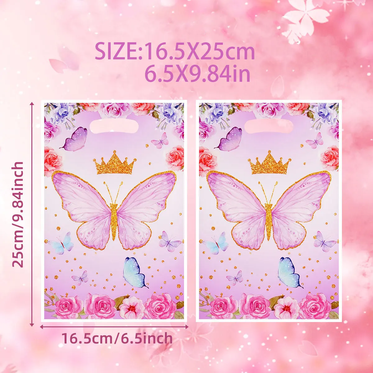 10/30/50 stücke Schmetterling Krone Geschenk Taschen Handtasche Candy Tasche Party Decor Kinder Hochzeit Geburtstag Baby Shower Party gefälligkeiten Liefert – Detail 1
