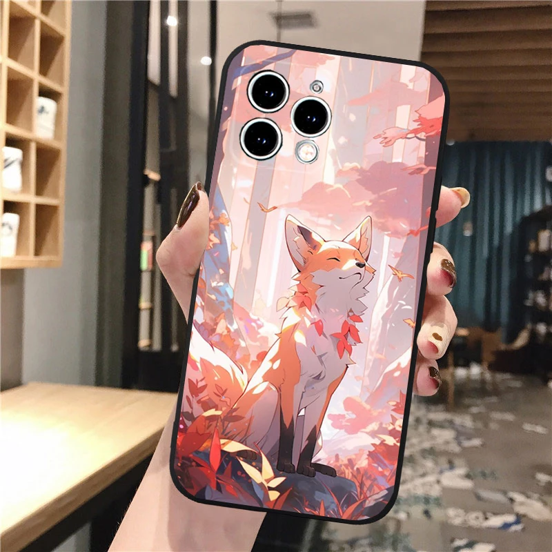 

Phone Case Carcasa Funda For iPhone 17 Pro Max 17 Air 16 15 14 13 Pro Max 15 16 Pro 15Plus Cute Fox