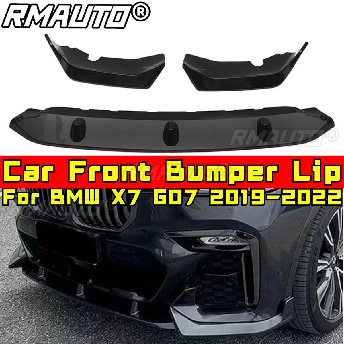 Car Front Bumper Lip Splitter Diffuser Spoiler Bumper Guard Protector Body Kit For BMW X7 G07 2019-2022 Exterior Accessories