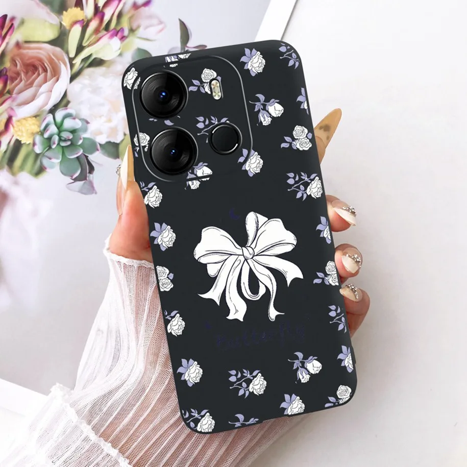 حافظة لهاتف Tecno Spark Go 2023 حافظة ناعمة على شكل فراشة على شكل زهرة شعبية من السيليكون لهاتف Tecno Pop 7 Pro Pop7 BF6 BF7 BF7h Coque #2