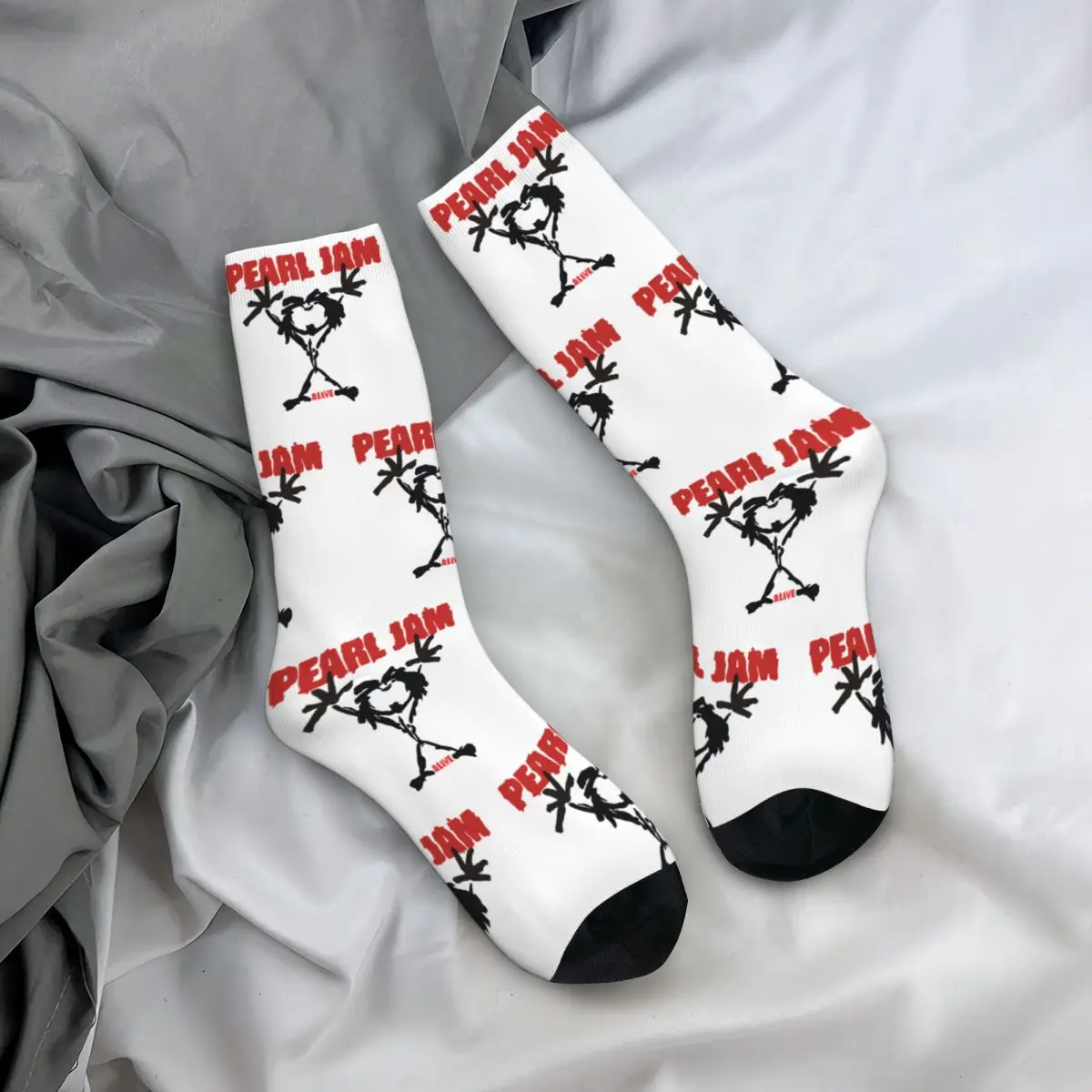 Vintage Pearls Jam Alive Merch Socks Compression Rock Music Band Graphic Middle Tube Socks Super Soft for Womens Little Gifts