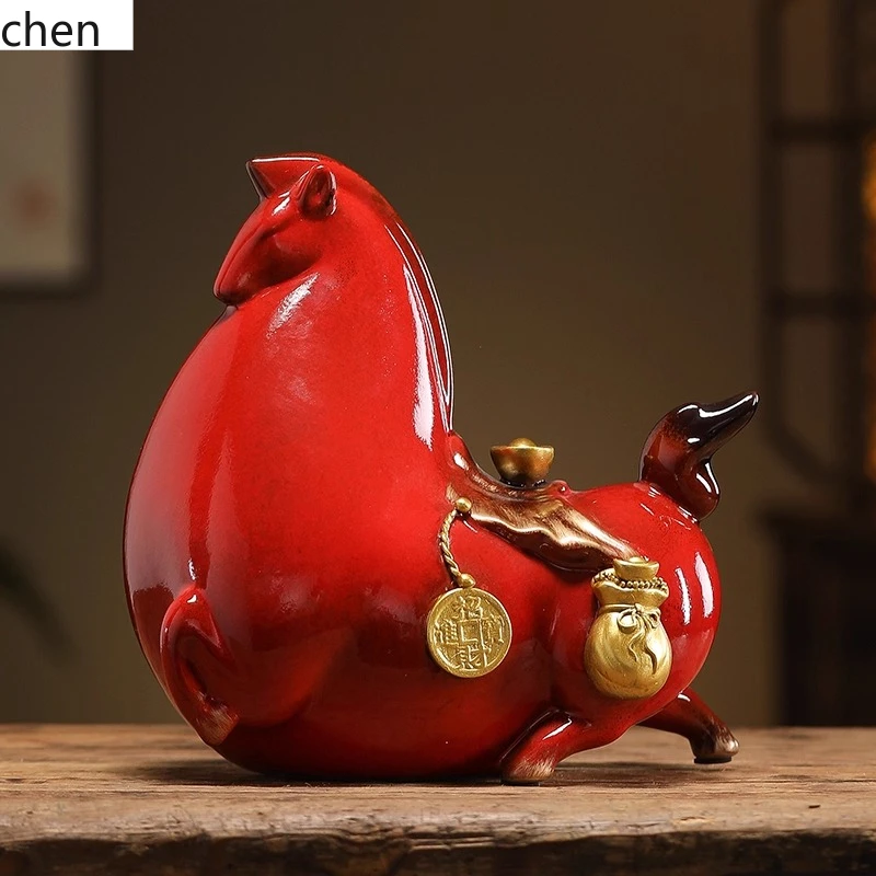 

HTTCeramic Get Rich Quickly Ornament Wealth-Attracting Tang Horse Creative Living Room Entrance Office Opening Housewarming Gift