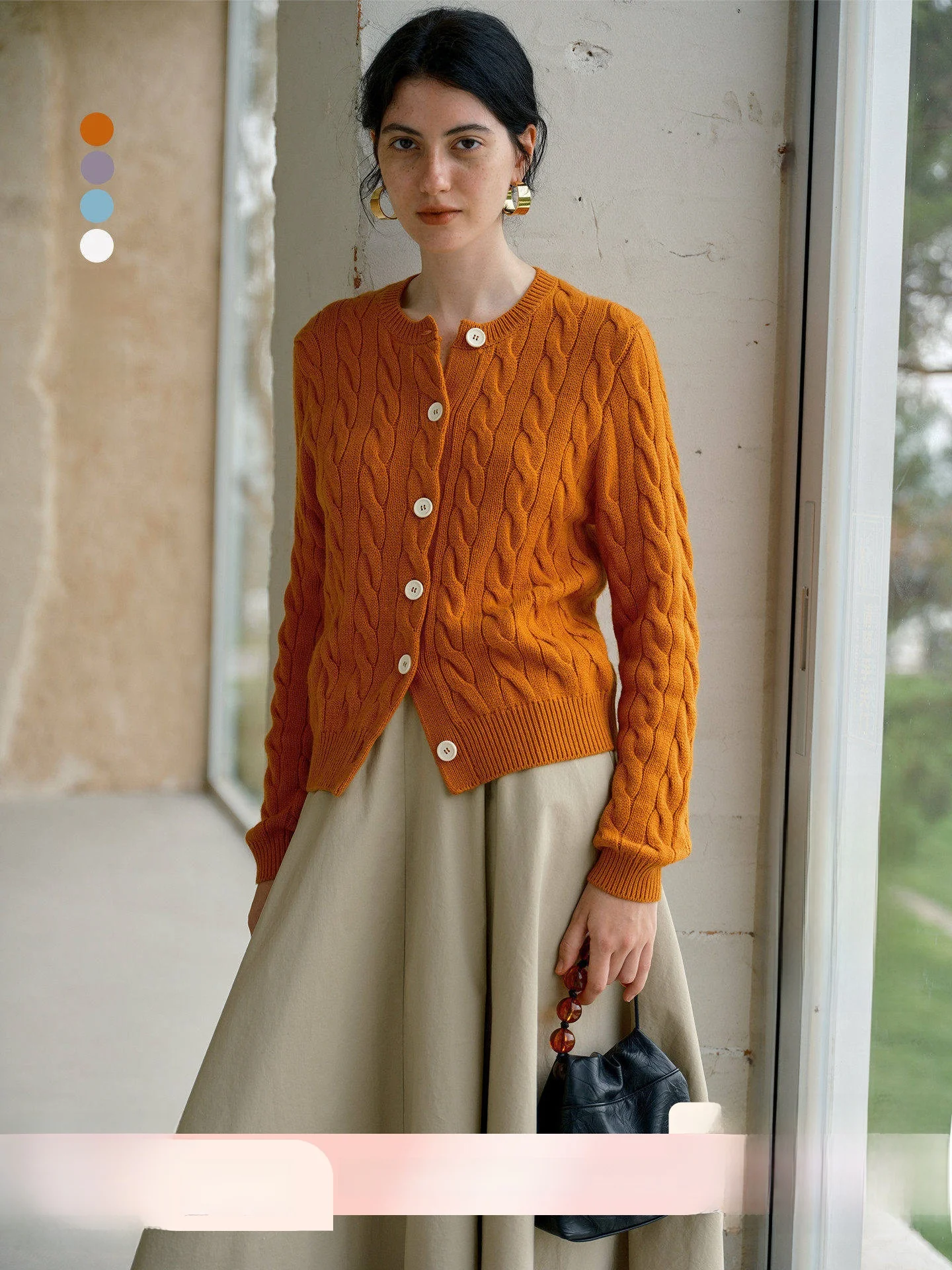 

HeyDr Вязаный шерстяной кардиган женский, весенний, винтажный, с круглым вырезом, уютный свитер, теплый, мягкий трикотаж, повседневный, с длинными рукавами