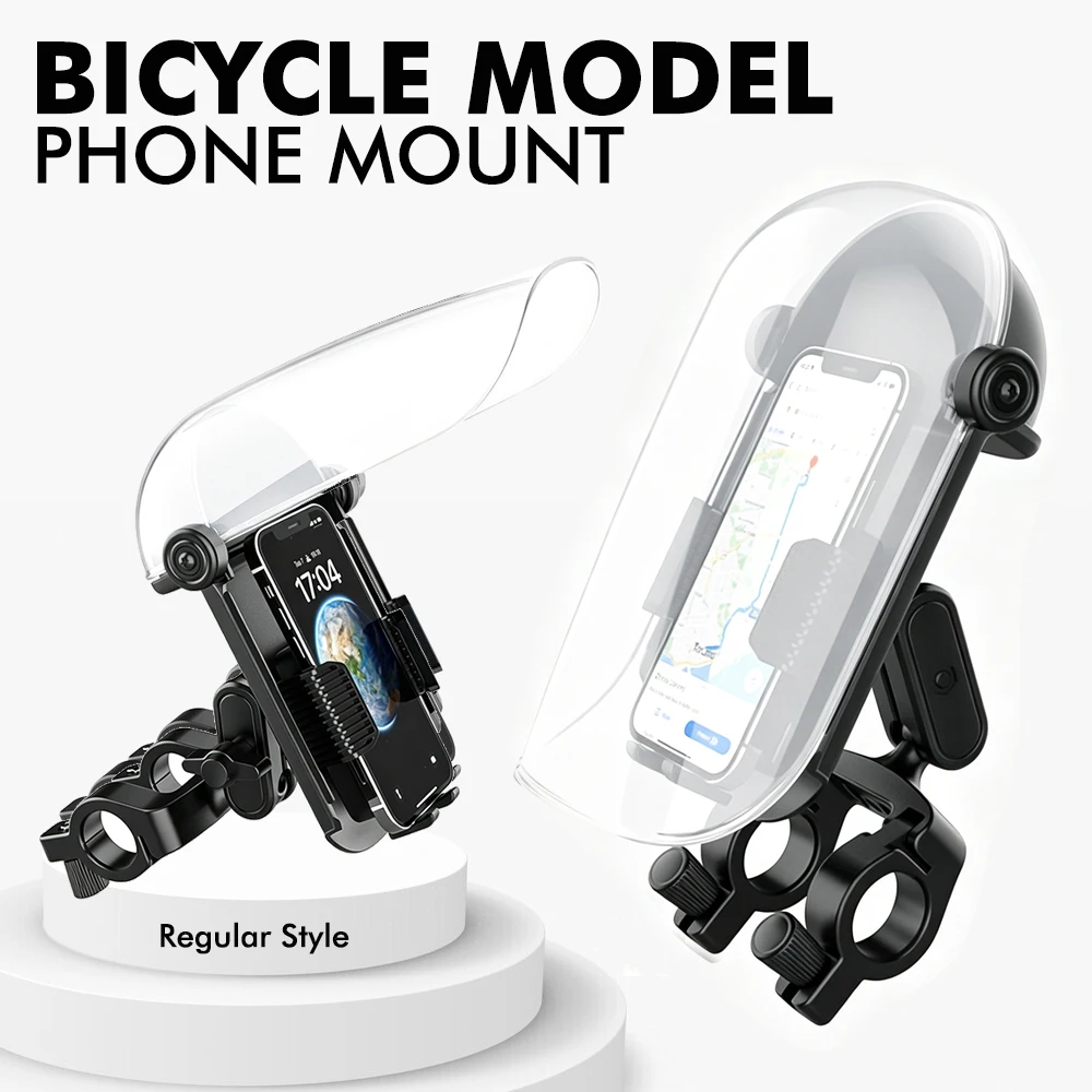 Electric Bike Phone Mount with Sunshade, Rain Protection, UV Protection Delivery Riding Motorcycle Sun Visor Phone Holder - view 3