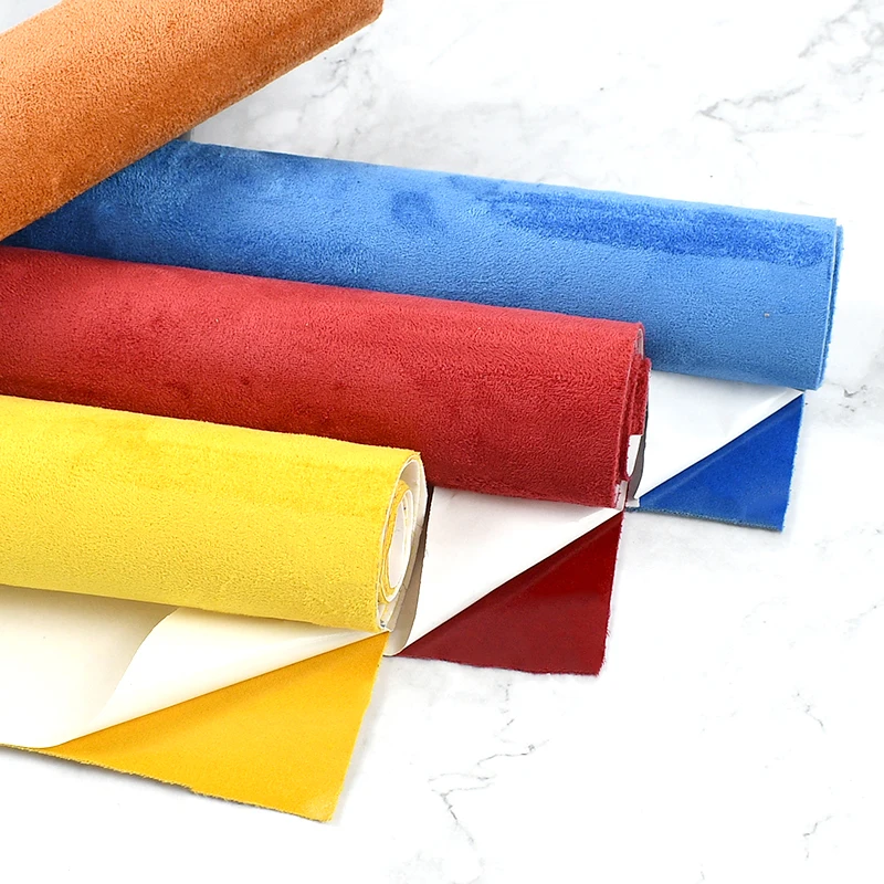 

20-100cm Car Suede Self-adhesive Fabric Synthetic Leather Velvet Cloth for Cars Interior Stretch Fabrics Door Decor Accessories