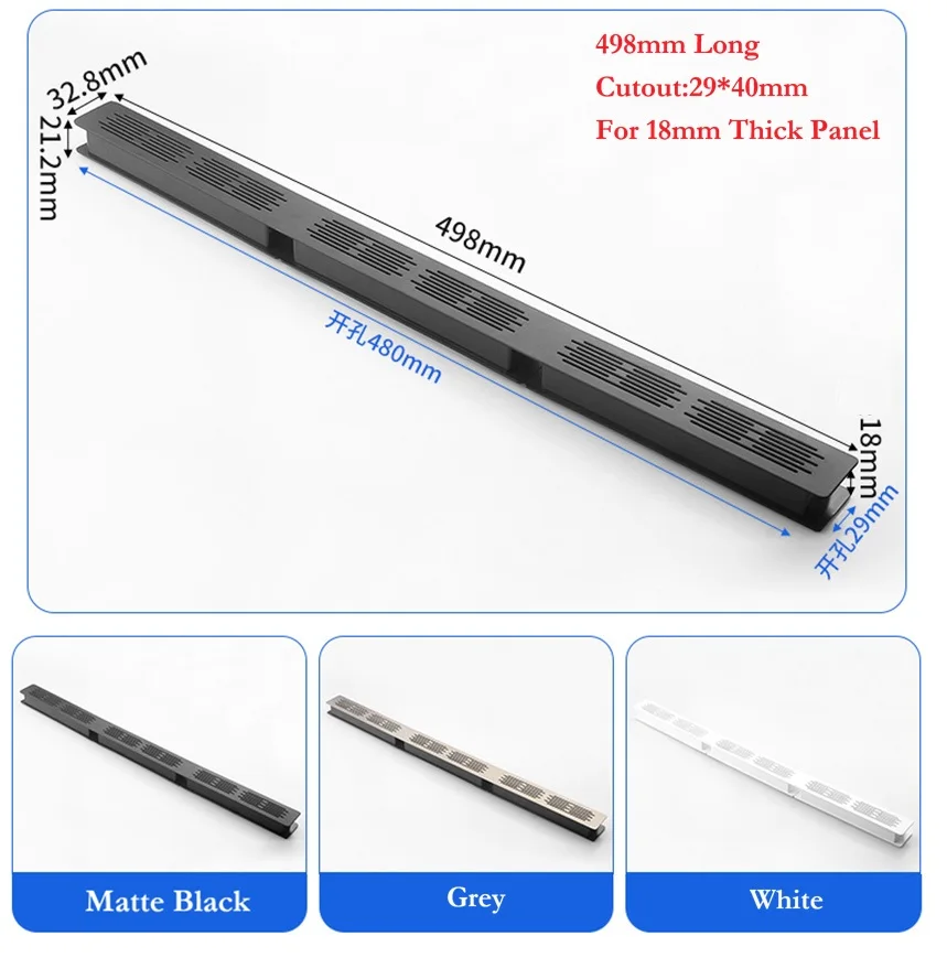 2Pcs Aluminum Rectangular Cabinet Air Vent Grille Cover With Plastic Back Trim