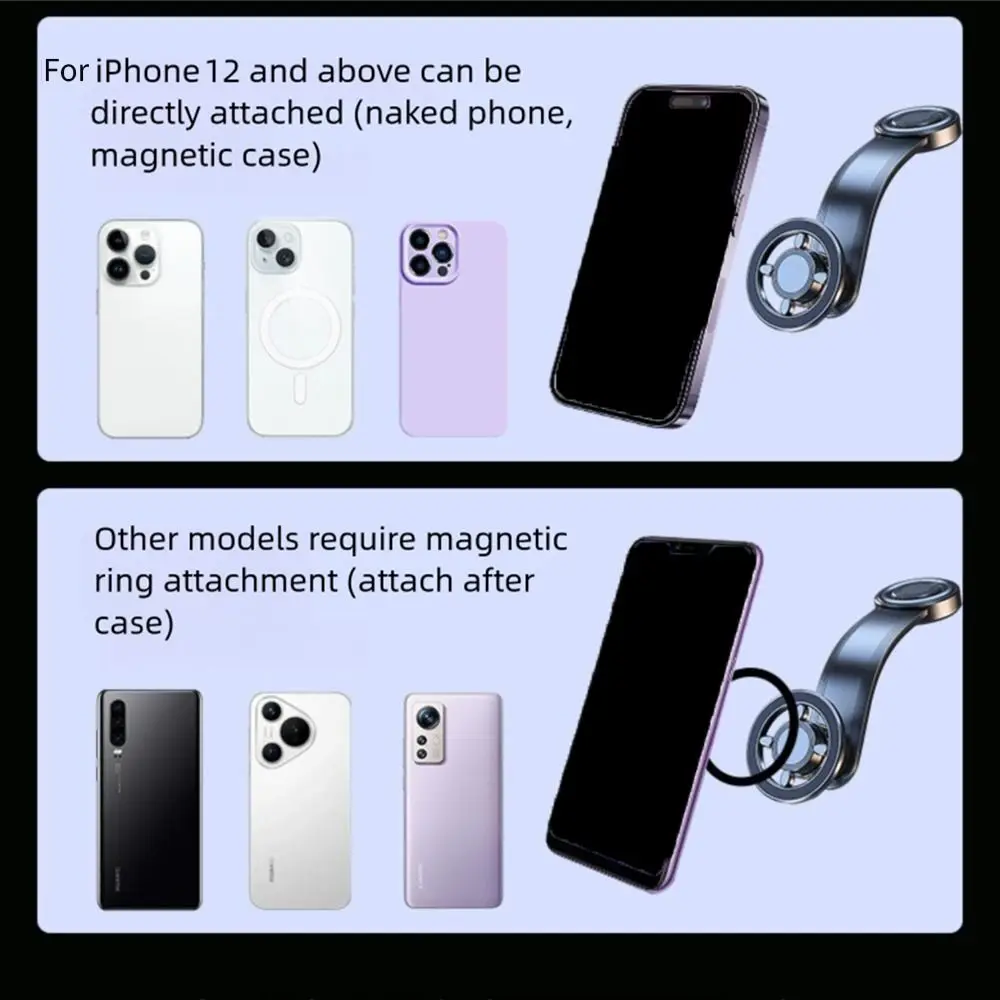 

Stable 360°Rotation Magnetic Car Phone Holder Adjustable Arm Strong Magnet Magnet Car Mount Car Phone Stand for Macsafe Phone