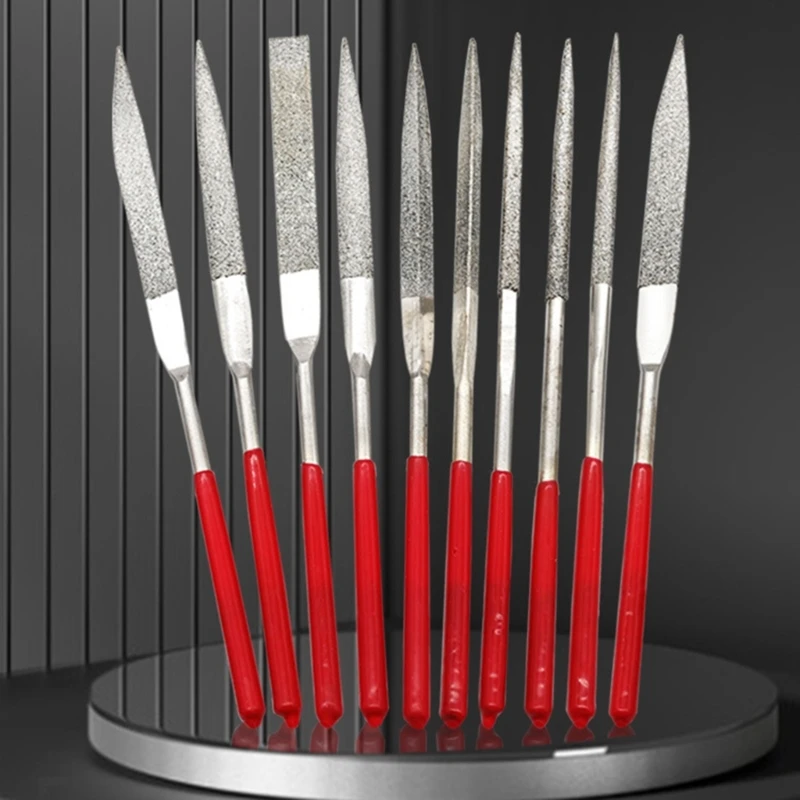 A2UD 10Pieces Diamond Needle File Set For Jewelry Metal Wood Ceramic Glass Stone Craft Sharping Working Hand Carving Tool