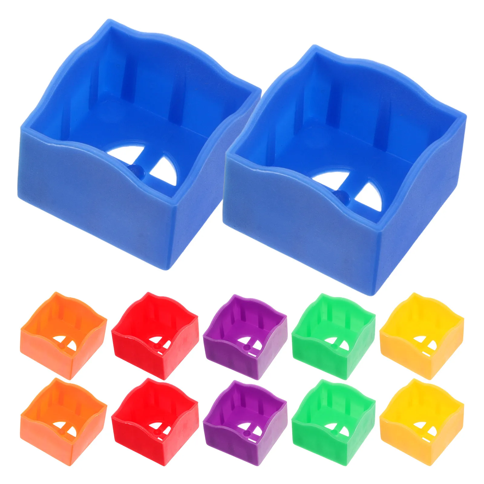 

12 pcs Chocolate Powder Set Plastic Holder Lightweight Pool Accessories Cue Chalk Box Protector Sturdy Material Easy Use