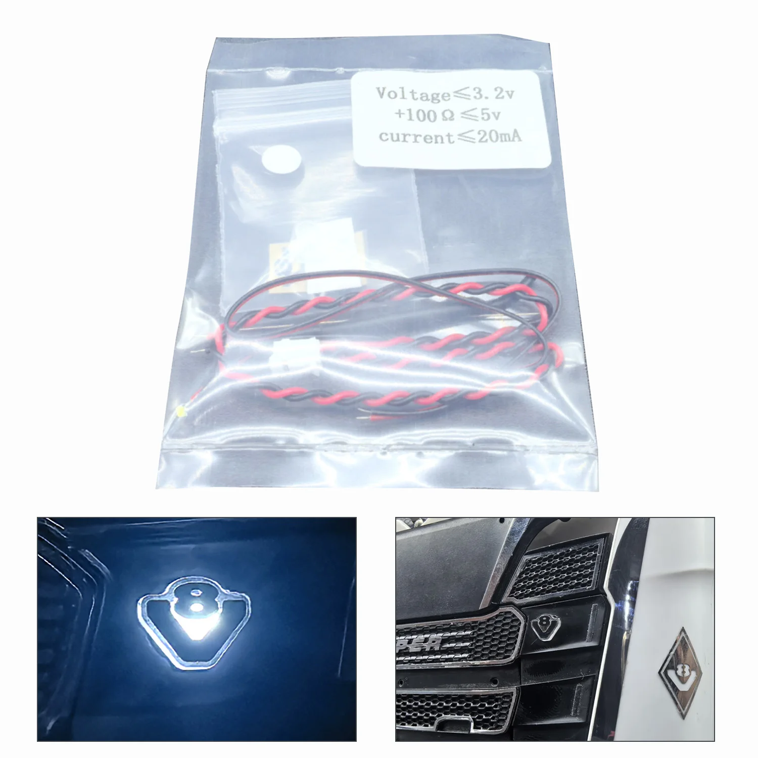 لعبة البلاستيك مصباح ليد ث/ملصق معدني لتقوم بها بنفسك 1/14 طامية التحكم عن بعد شاحنة جرار SC 770S 56368 56371 56379 RC الملحقات #3