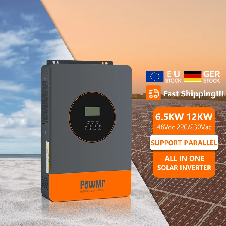 PowMr 6.5KW 220/230Vac Single Phase Solar Inverter 48V MPPT 120A Support Parallel Hybrid Solar Inverter