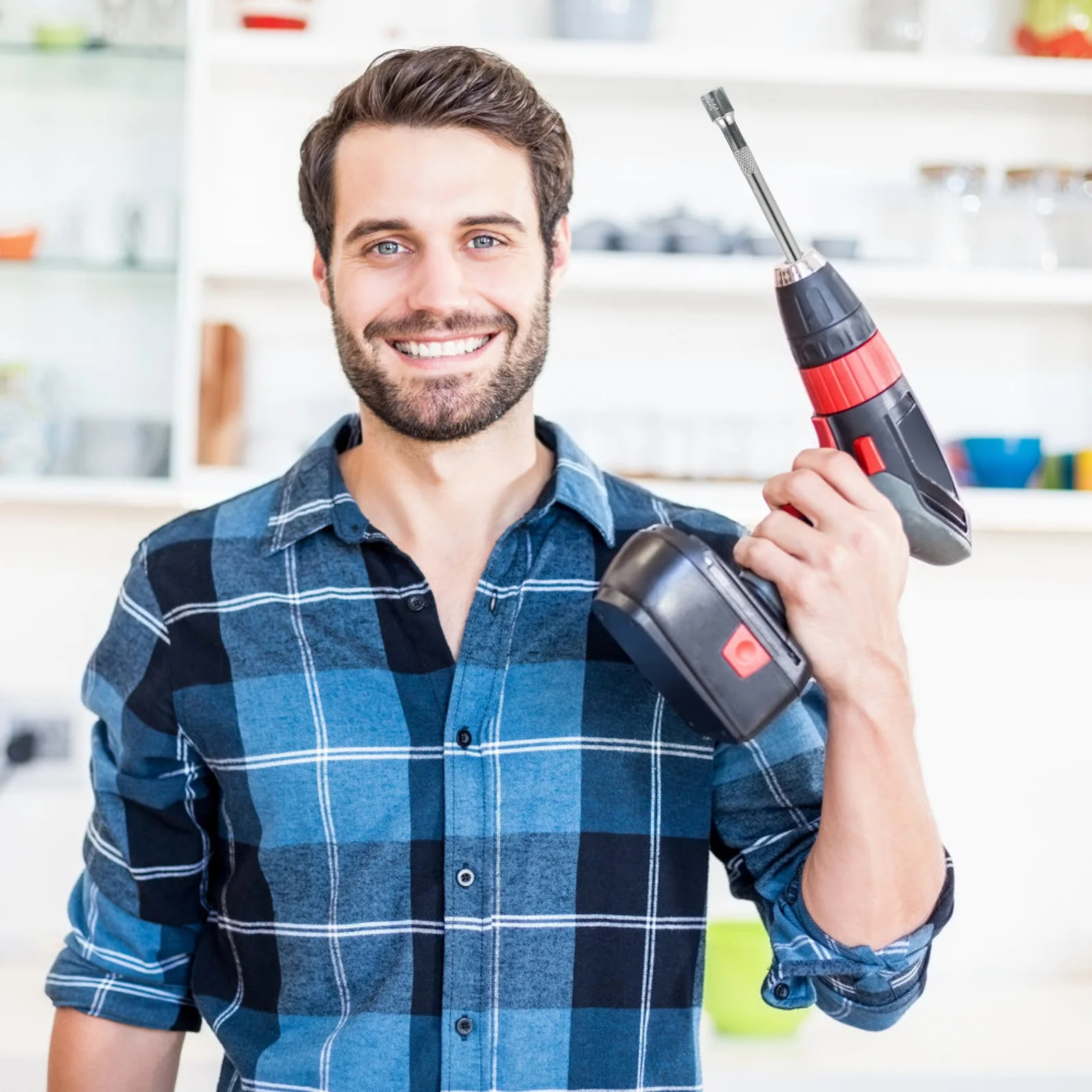 

4Pcs Reliable Ratchet Wrench Connecting Rods Carefully Crafted Wrench Extension Tool Simple Operation