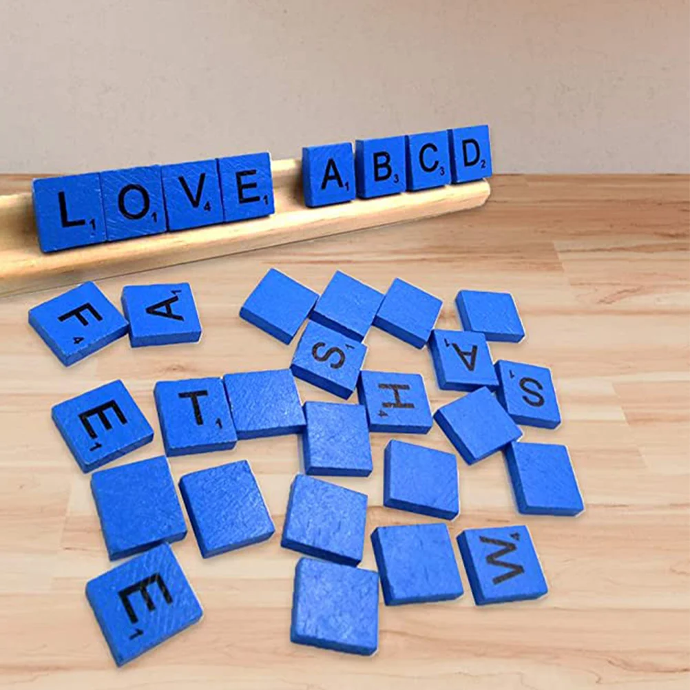 4 Pcs Letter Display Bases Store and Organize Domino Tiles English Stand Game Rack Trays DIY Wooden Ornaments Racks images - 6