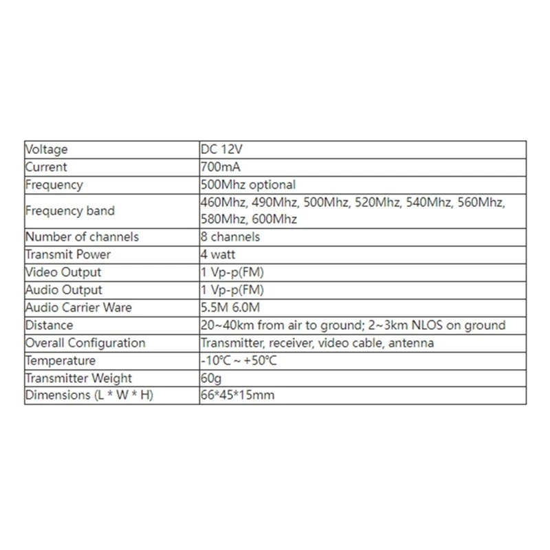 20-40Km 500Mhz FPV Video Transmitter Receiver Drones Video Link Drone VTX 8 Channels