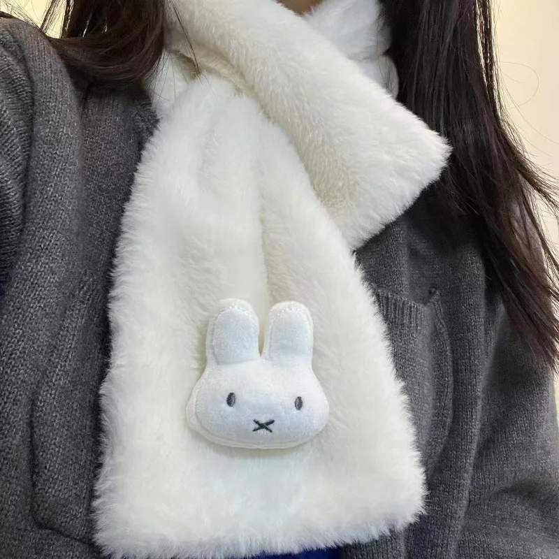 White Miffy Scarf | Versatile Fall/Winter Neck Warmer | Cute & Cozy