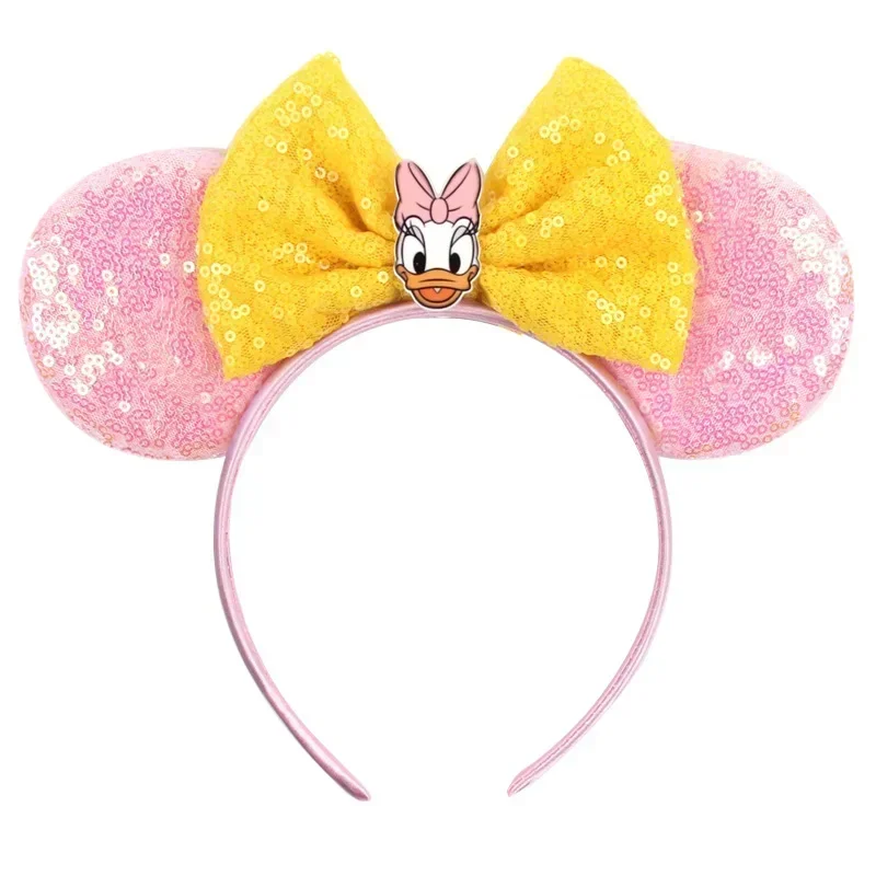 Disney Mickey Mouse Ears Headbands for Baby Girls Daisy Duck Hairbands Donald Duck Headwear Adults Women Bows Hair Accessories