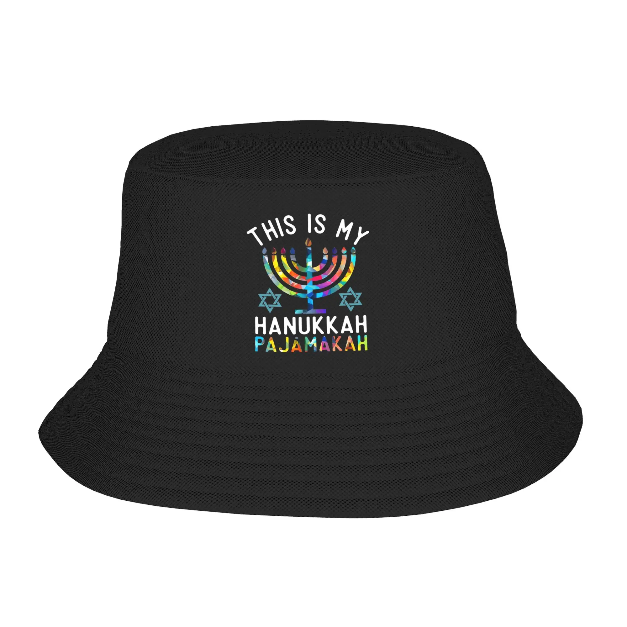 Trendy Chanukah Hanukkah Bucket Hats Women Men Lightweight Menorah Candle Fishing Cap Vocation Getaway Headwear Bob Hat