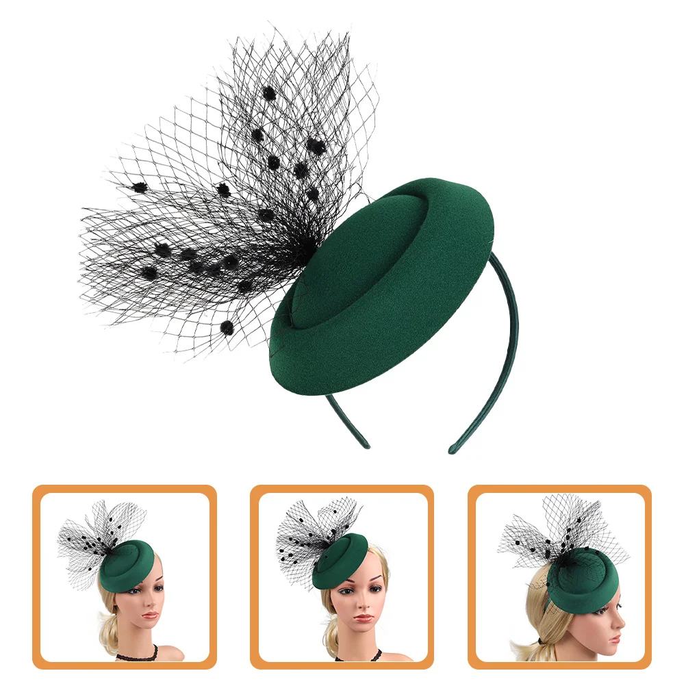 

Women Fascinators Mesh Tea Party Hat Hair Clip Headband Vintage Veil Elegant Dress Hat for Women Fashionable Accessories