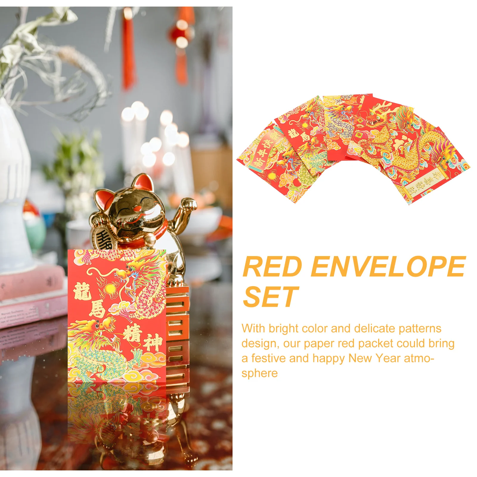 

30 шт. красные конверты для денег в китайском стиле, бумажные пакеты счастливых денег, традиционные новогодние красные пакеты для праздничного использования