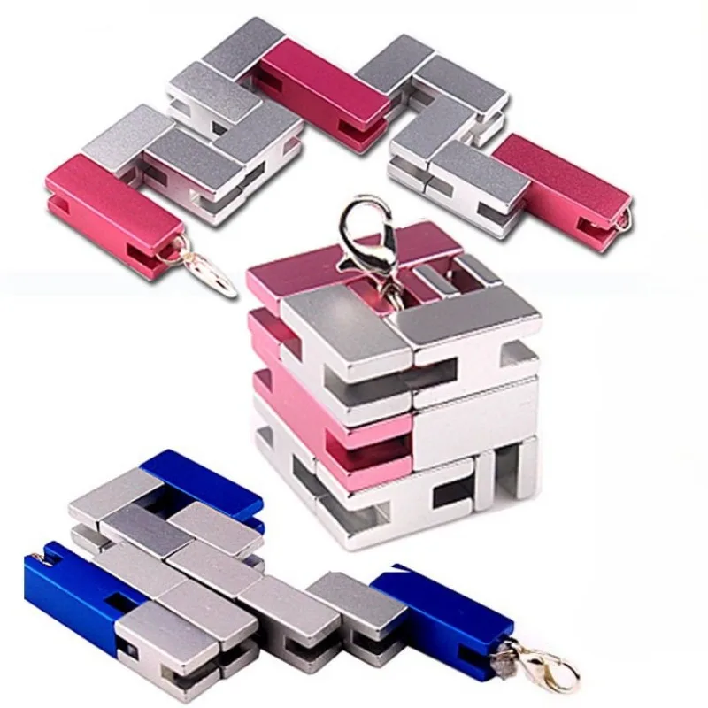 Mini rompecabezas de cubo para aliviar el estrés de Metal EDC, juguetes reductores de estrés, descompresión antiestrés, alivia la ansiedad para niños