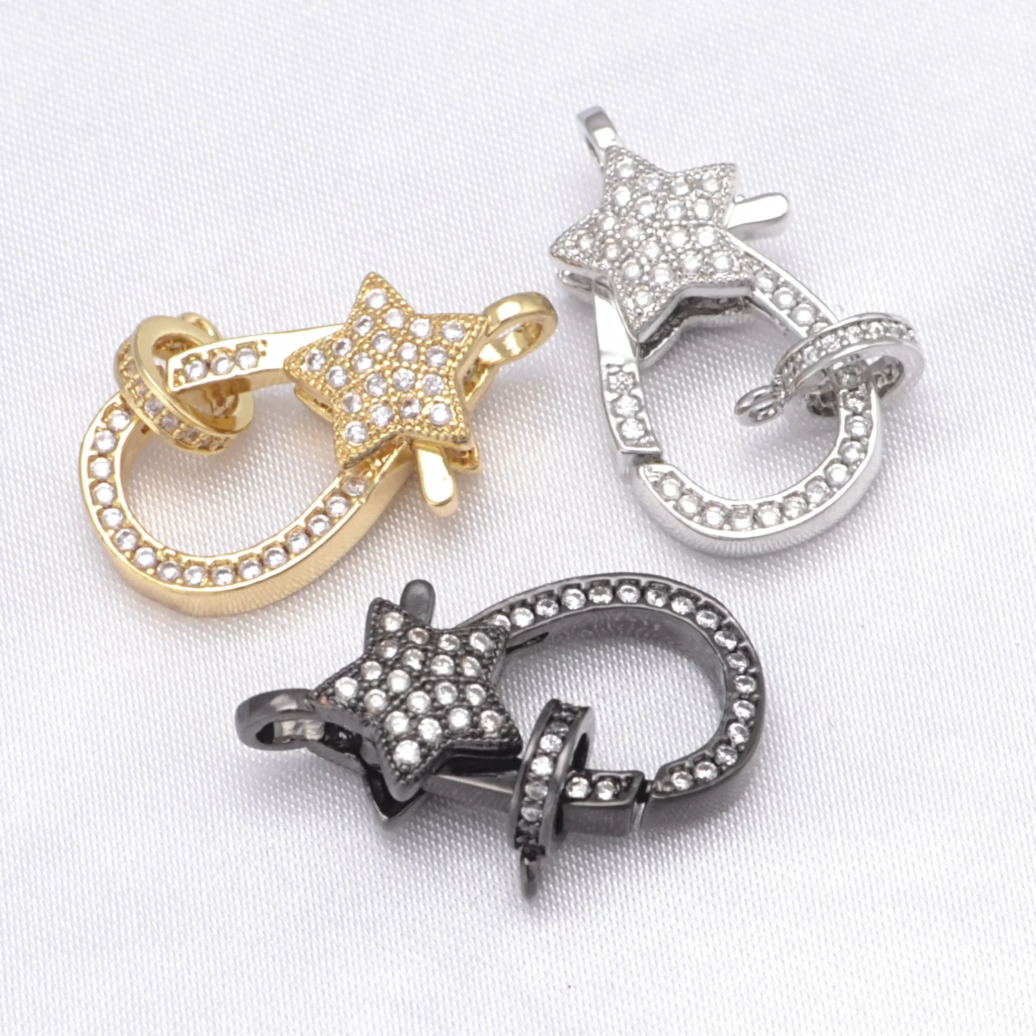 Charms for DIY Jewelry Making Materials Zircon Accessories Chains Bracelets Necklaces Pendant Hooks Closure Fastener Lock 1 Pcs