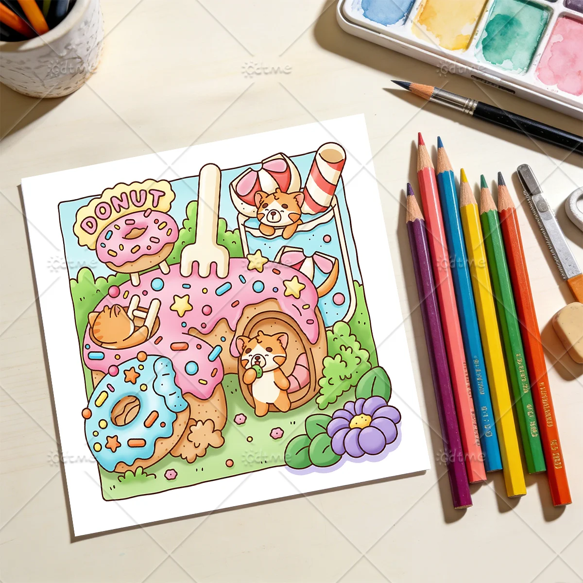 WARM NESTS Malbuch mit einfachen Mustern für Erwachsene, niedliches Zeichenbuch, perfektes Geschenk für Party und Geburtstag ﻿ – Detail 9
