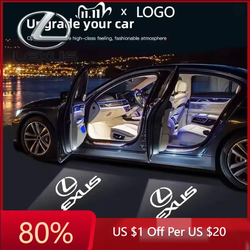 

Новые HD-наклейки для интерьера автомобиля 2026 года: проектор логотипа на дверь, приветственный свет для Lexus RX330, IS250, CT200h, ES300h, RX350, IS300h, R