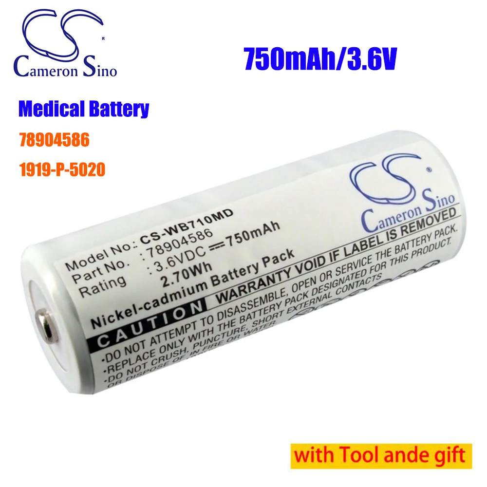 CS 78904586 1919-P-5020 750mAh 3.6V Battery for Welch-Allyn 18200 74054 WA-72200 Otoscope 20000 for Keeler VISTA 200 HANDLE