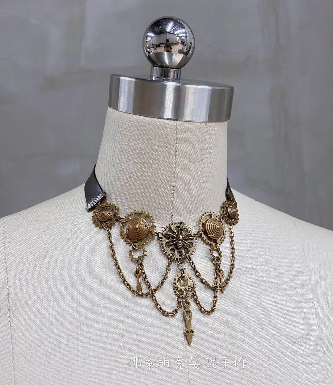 Hour Hand Steampunk Bronze Necklace Steampunk New Metal Gear Adjustable Retro Creative Necklace
