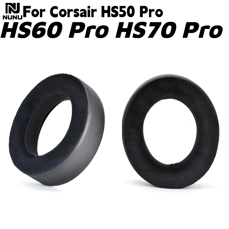 

NUNU Replacement Velvet+Leather Ear Pads With buckle For Corsair HS50 Pro HS60 Pro HS70 Pro Headphones repair parts