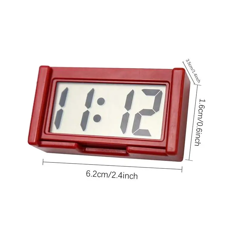 Piccolo orologio digitale Orologio a schermo grande alimentato a batteria per cruscotto dell\'auto Orologio per auto portatile Orologio leggero da