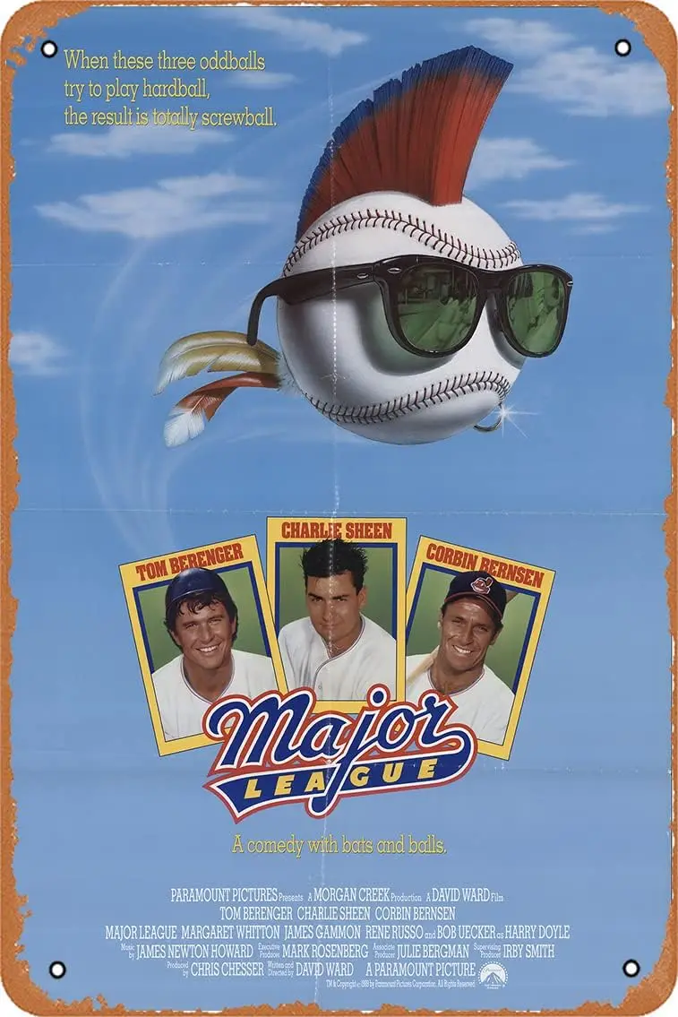 Zuhhgii Metal Sign Movie Poster Major League (1989) Wall Art Decor Tin Sign -