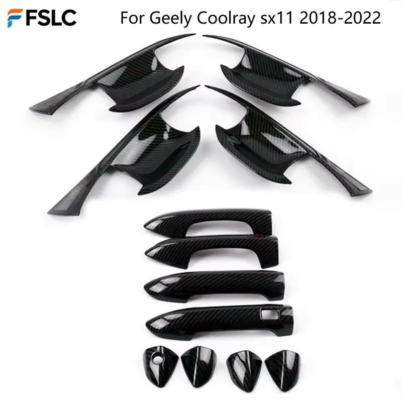 Car Upgrade For Geely Coolray SX11 2018-2022 Binyue 5-door SUV Chrome Car Door Handle Bowl Cover Trim Sticker Accessories