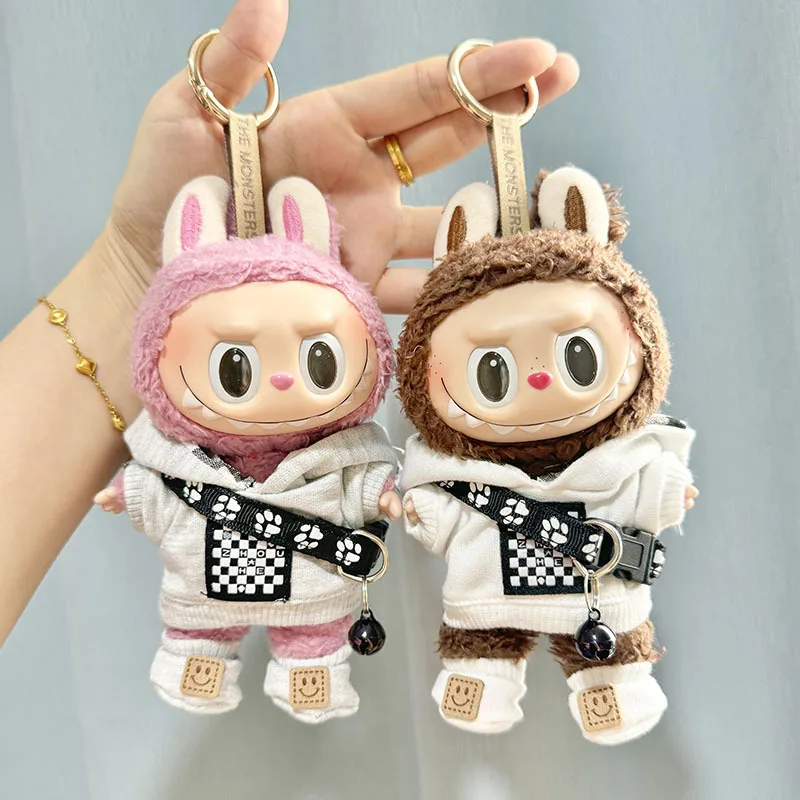 Mini ropa de peluche para muñecas, traje de 17cm, accesorios para Kpop, Exo, Labubu, ropa de calle, regalo para chico