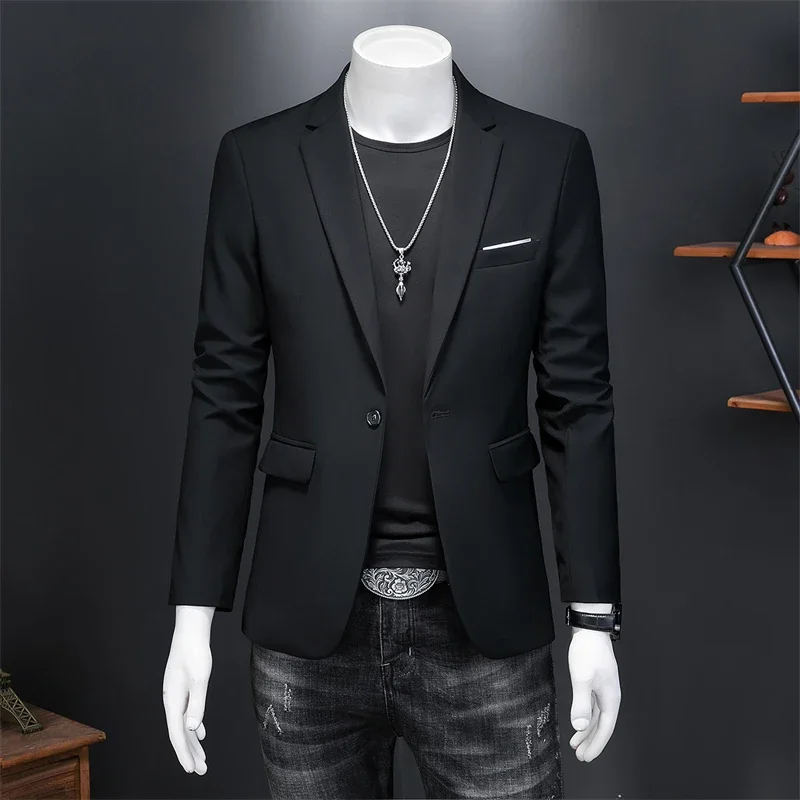 High Quality Business Slim Fit Single Buttons Suits Jacket Men Slim Fit Casual Fashion Wedding Groom Tuxedo Blazer Coats 6XL-M