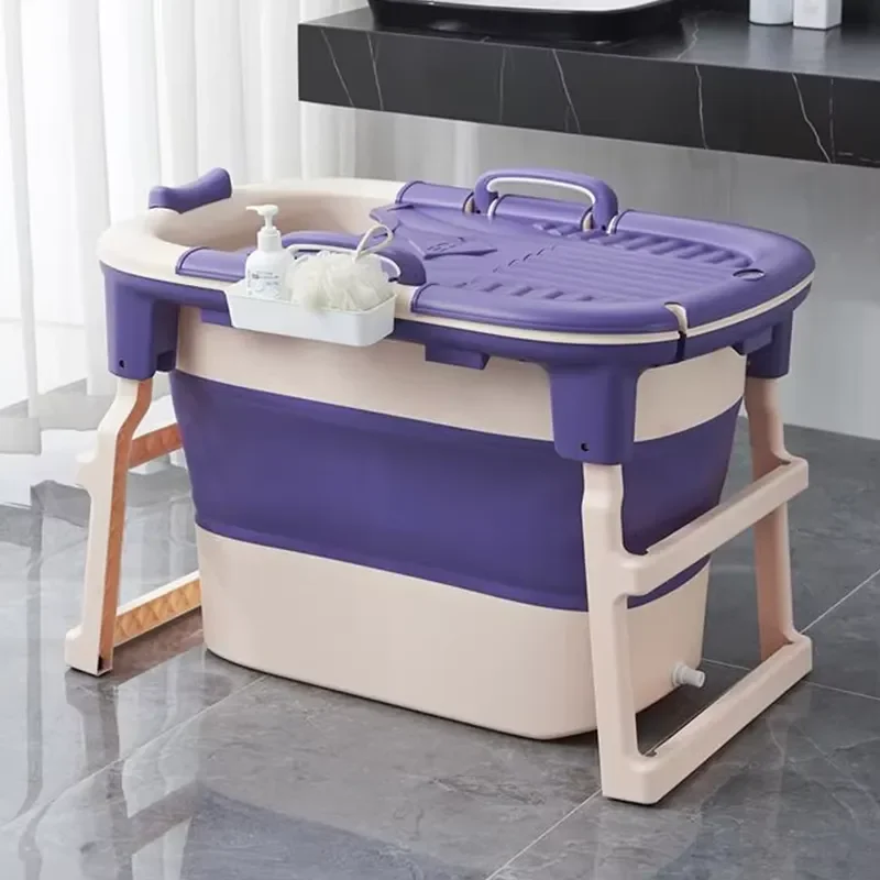 Portable Plastic Bathtub for Adults Foldable Large Size Soaking Tub Home Spa Bath Basin Universal Design Easy Storage Durable