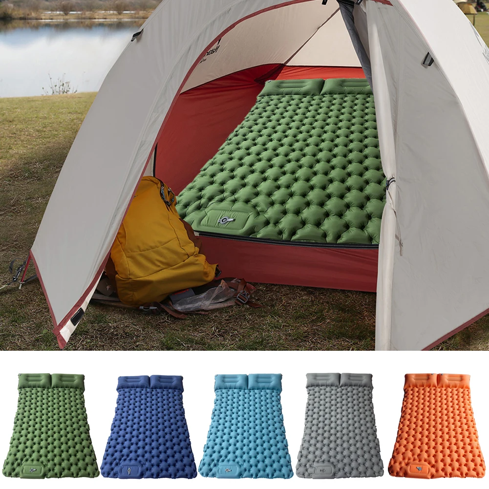

Outdoor Camping Sleeping Pad Inflatable Mattress with Pillows Travel Mat Folding Bed Ultralight Air Cushion Hiking Trekking Tool