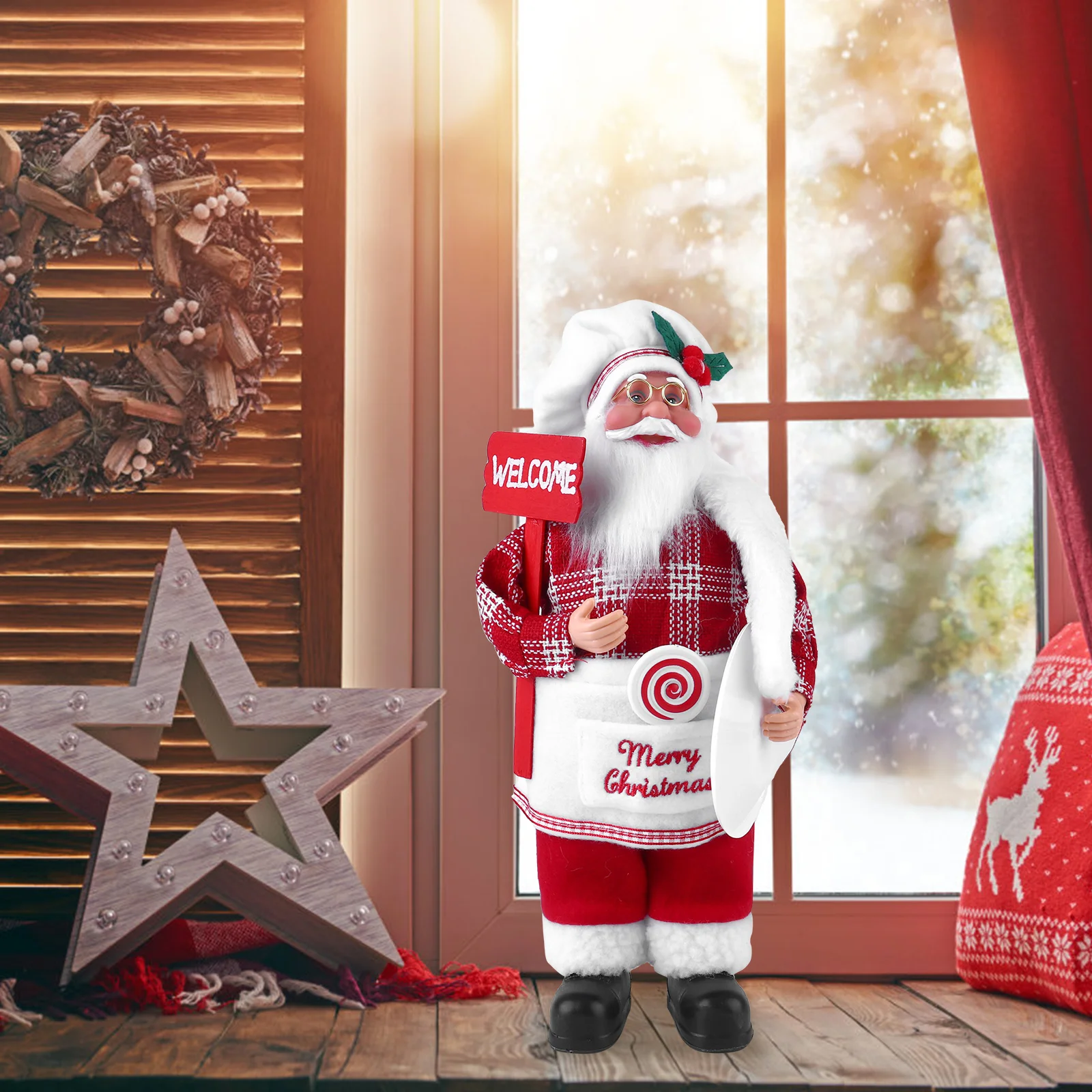 Decorazioni natalizie per chef di Babbo Natale Slitta di lusso 2023 Natale Desktop Party Ornament Festival Adorabile decorare Anziani