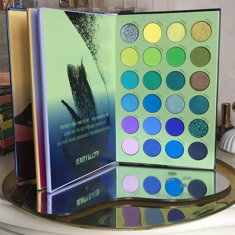 Zestaw rozświetlaczy, pudrów i różów do policzków, trwałe cienie do powiek, BOOK Plate, makijaż sceniczny