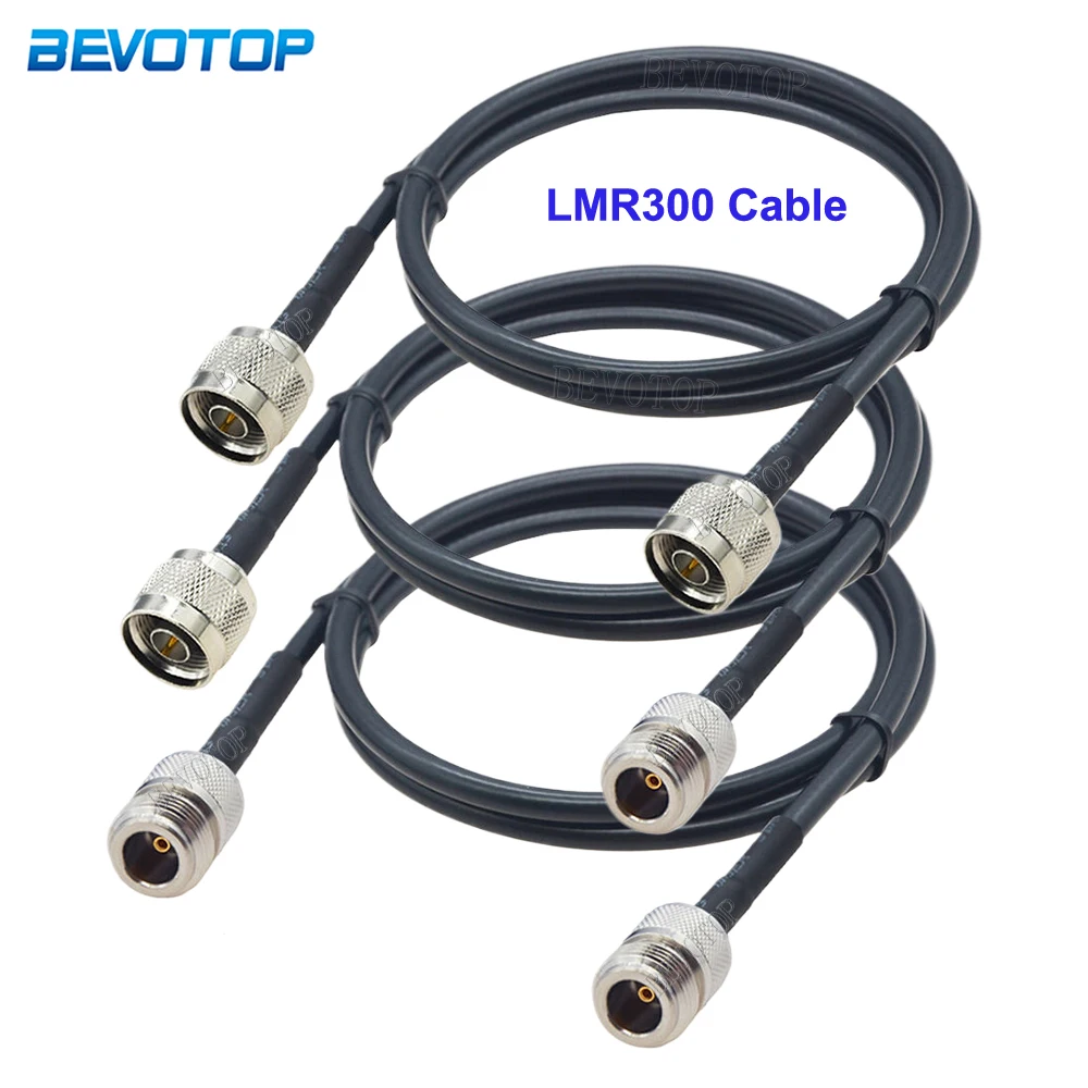 

1Pcs LMR-300 N Male Plug to N Female Jack Connector Black LMR300 50-5 Coaxial Cable RF Adapter Cable 50 Ohm Low Loss 15CM-30M