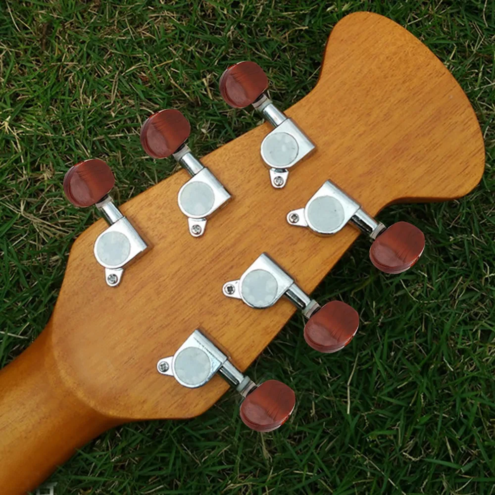 Stable 3L3R Configuration Tuning Pegs Silver Plastic+Metal String Tuner Keys Guitar Tuning Keys Guitar Replacement Parts