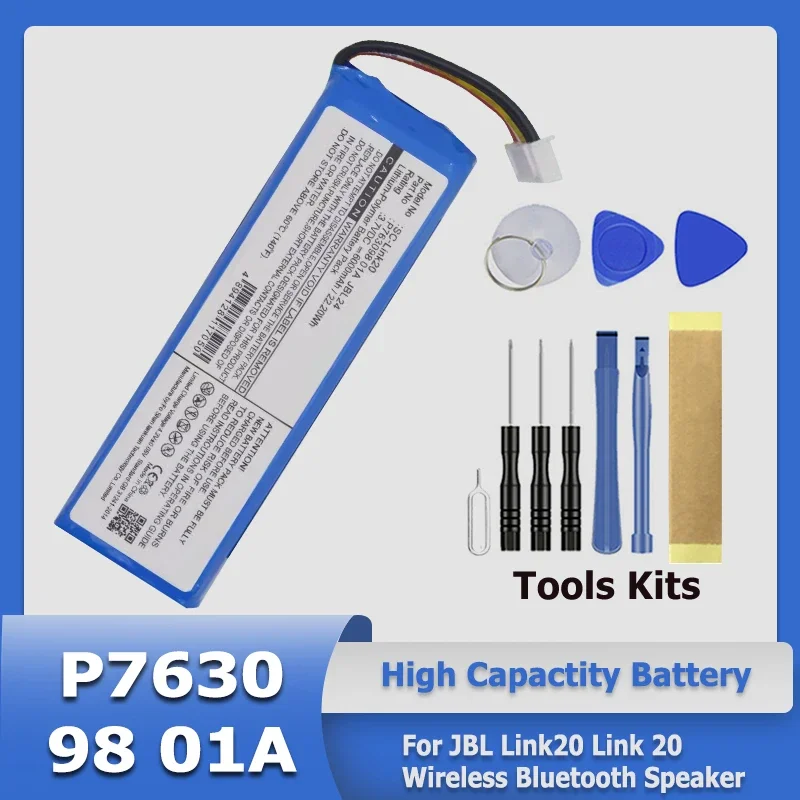 High Quality P763098 01A Battery For JBL Link 20 Wireless Bluetooth Speaker + Kit Tools