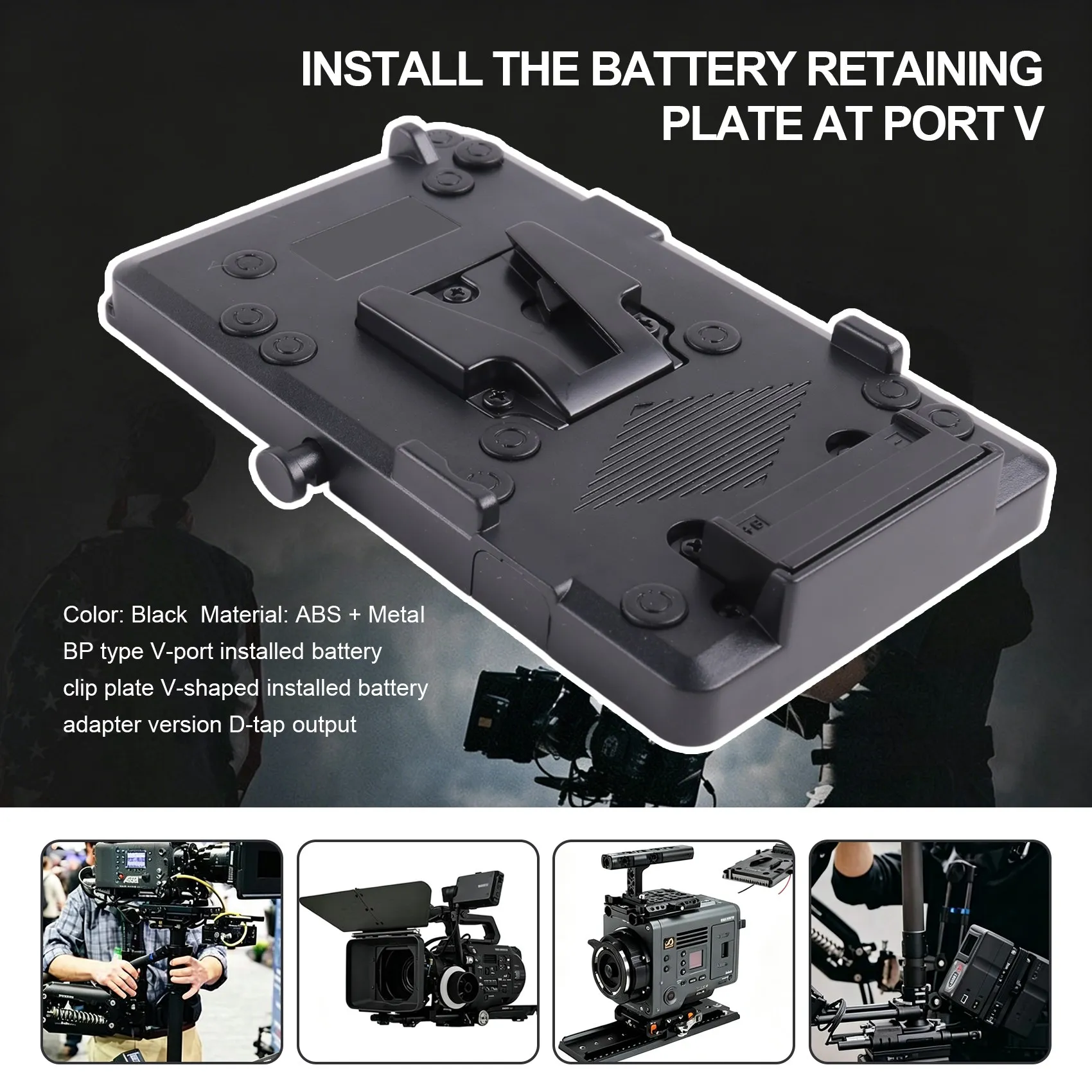 DTB7 V-Mount Battery Plate with D-Tap Output for Steadicam Camera V-Lock Battery for DSLR Camcorder Video Durable