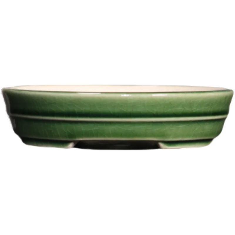 Creative Purple Sand Flower Pot Ceramic Bonsai Pot Retro Succulent Decorative Pot Round Pot Japanese Desktop Flower Pot LC646
