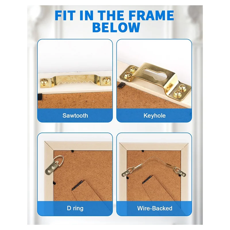ABAE-10 Pz 40Lb Ganci per cornici da parete di grandi dimensioni Nessun danno Kit hardware per ganci per pittura con poster per foto a specchio resistente - Artiglio