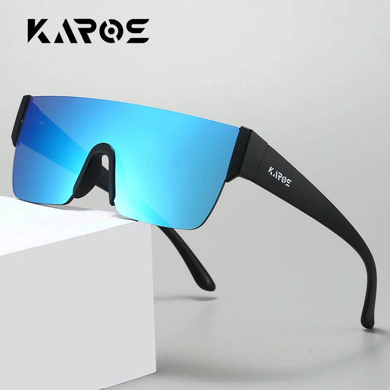 KAROS Vintage Flat Top Sunglasses Large Frame Oversized Sports Goggle UV400 Gradient Sun Glasses Men Women Cool Designer YZ2018