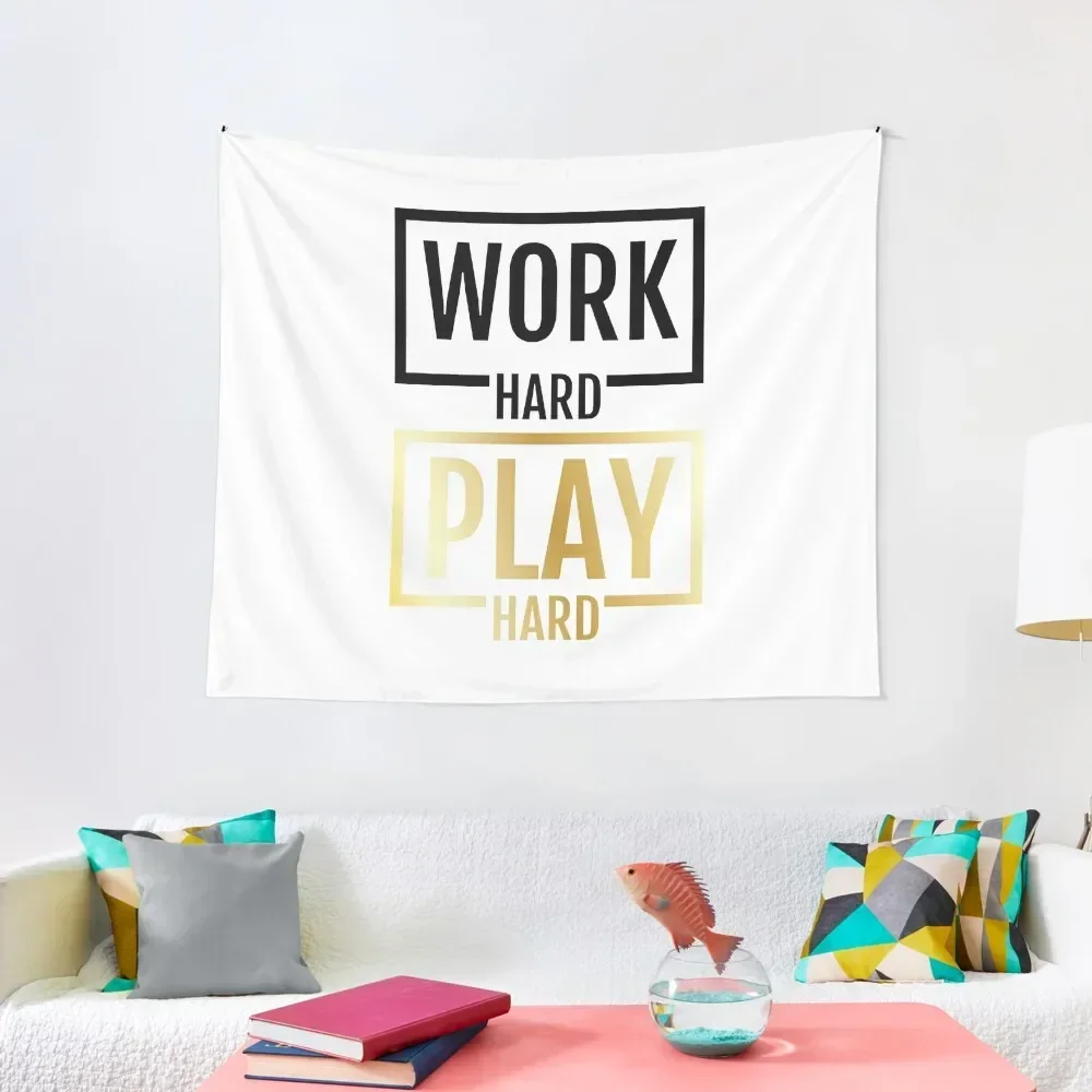 

Work Hard Play Hard Tapestry Kawaii Room Decor Room Decorations Aesthetics Tapestry